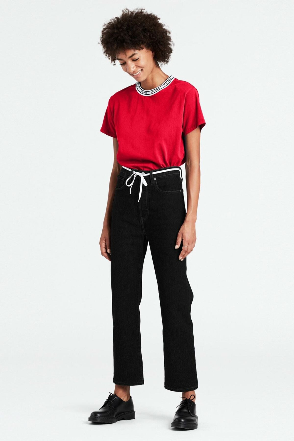 Ribcage Straight Ankle Kadın Jean Pantolon- Black Sprout