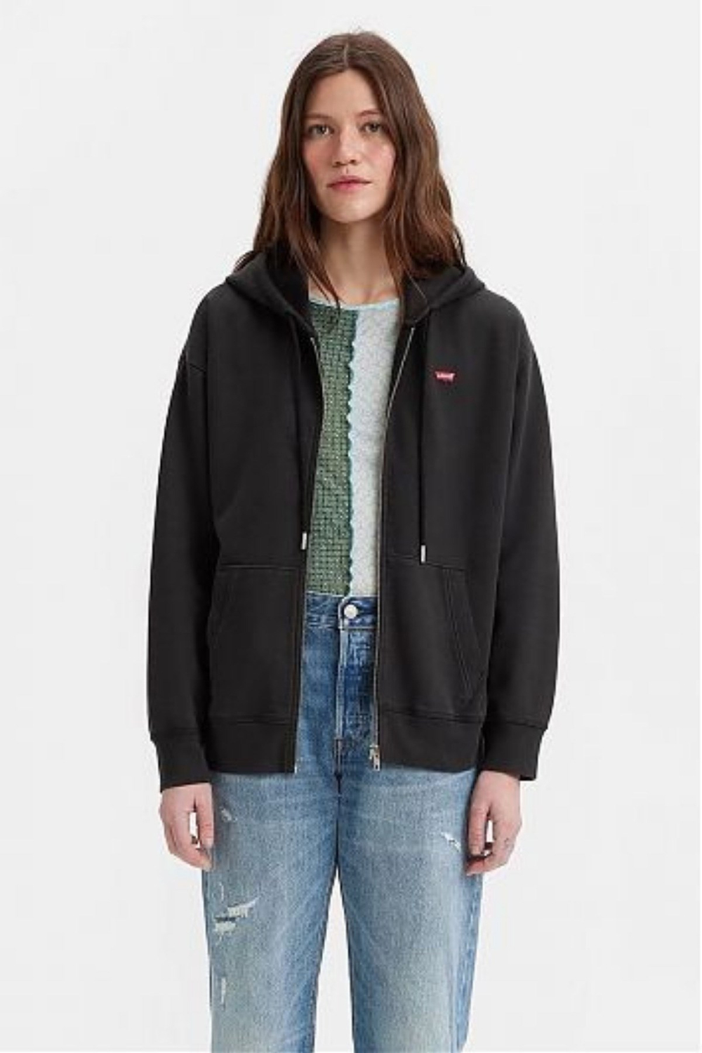 Standard Zip Kadın Siyah Sweatshirt  A9404-0000