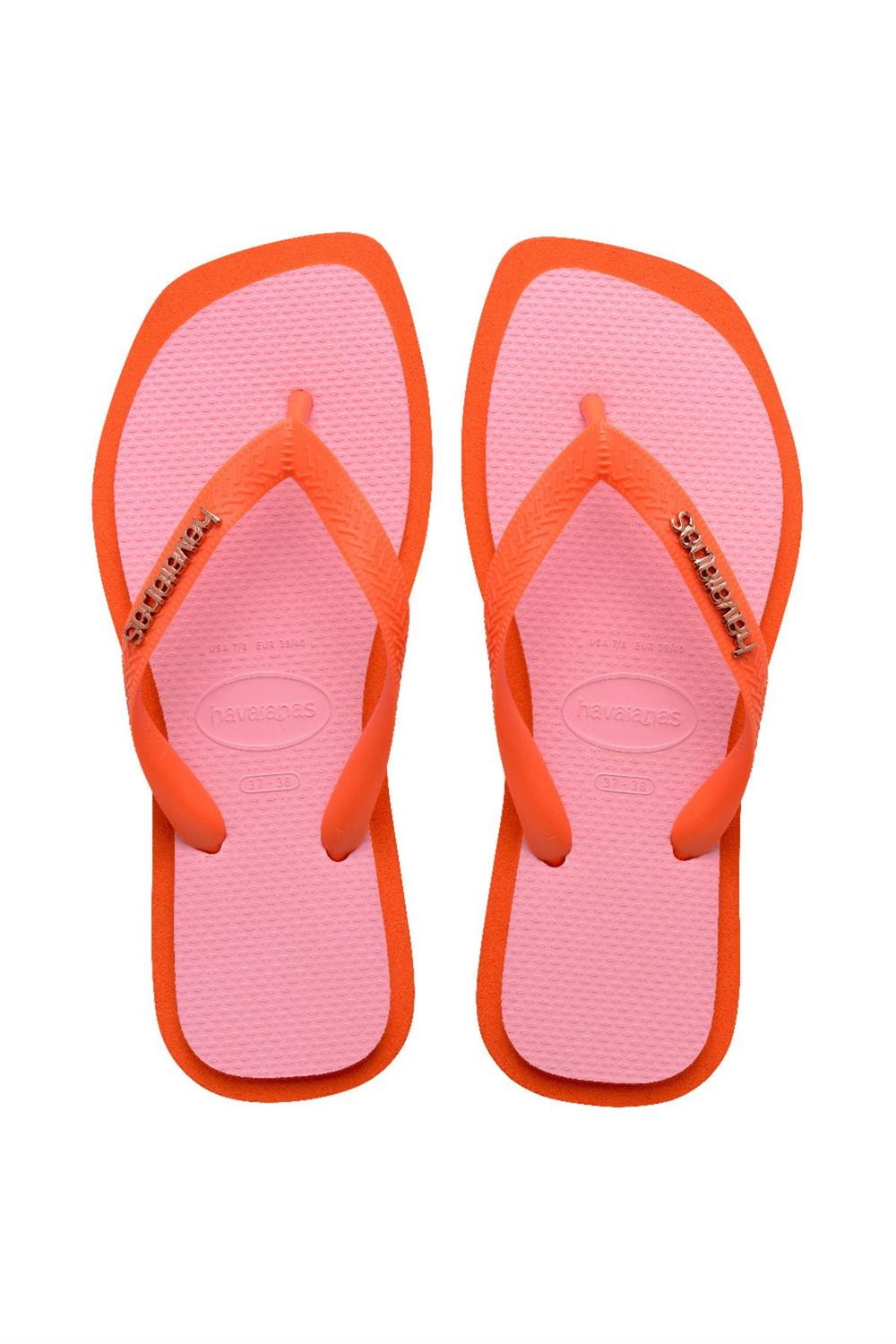 Top Square Fusion Sunset Orange Kadın Parmak Arası Terlik