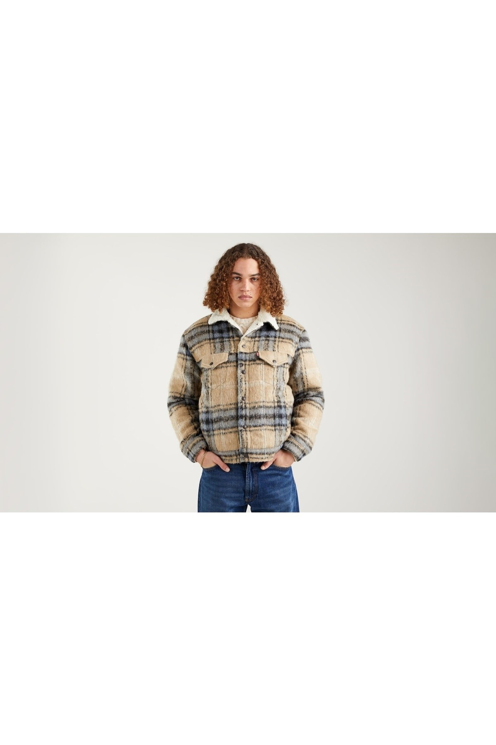 Vtg Fıt Sherpa Trucker Oversıze Camel B