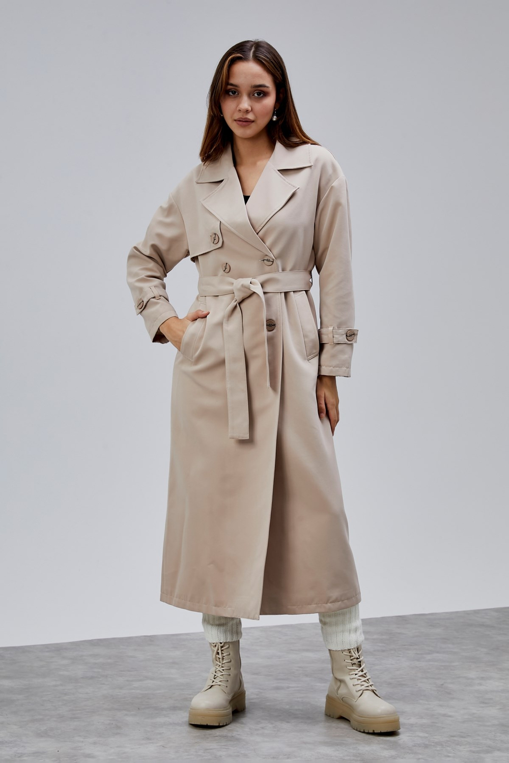 Oversize Rüzgarlık Detaylı Trençkot
