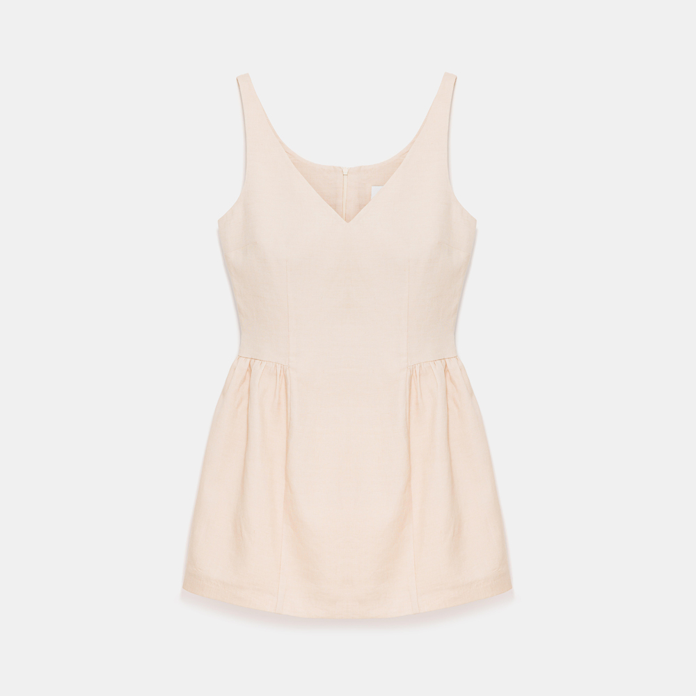 Beige Linen Dress