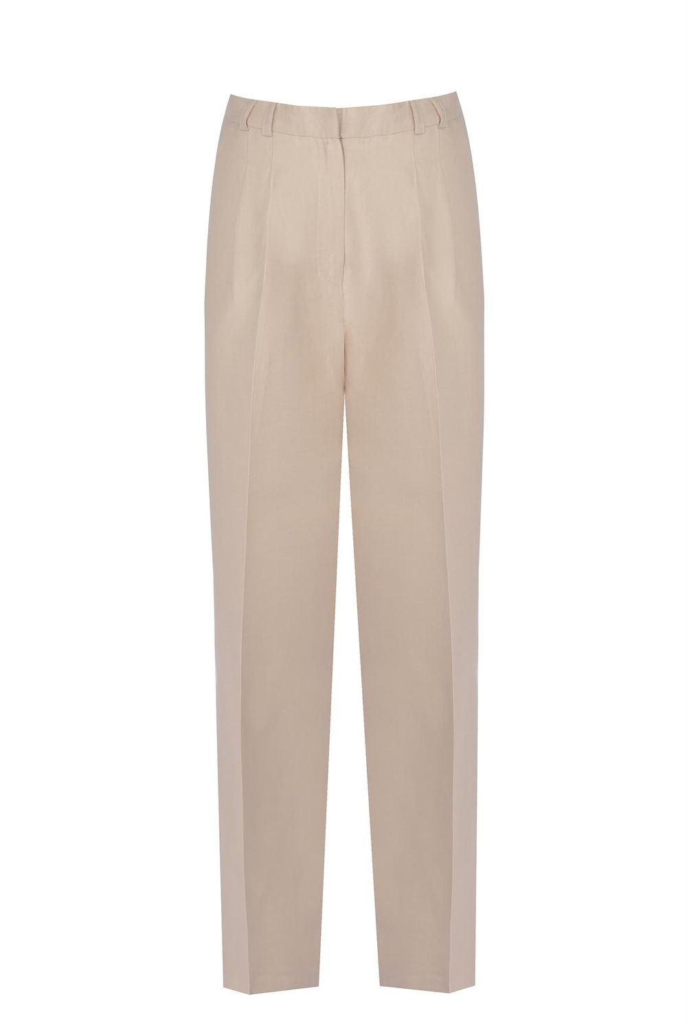 Beige Slim Linen Pants