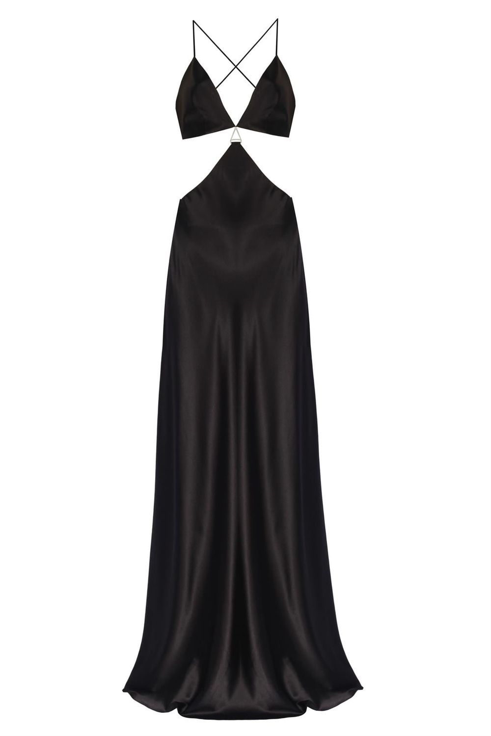 Black Satin Maxi Dress