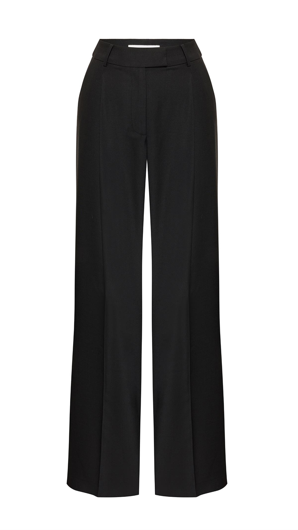 Plated Wool Black Pants