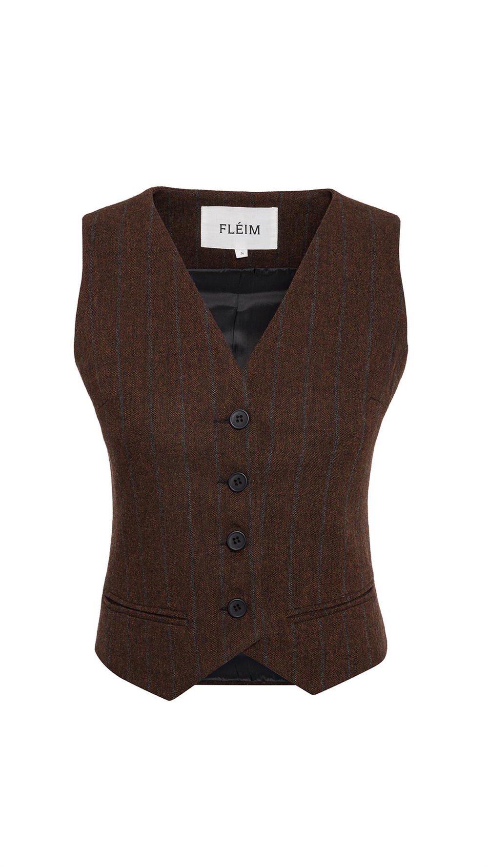Striped Dark Brown Wool Vest