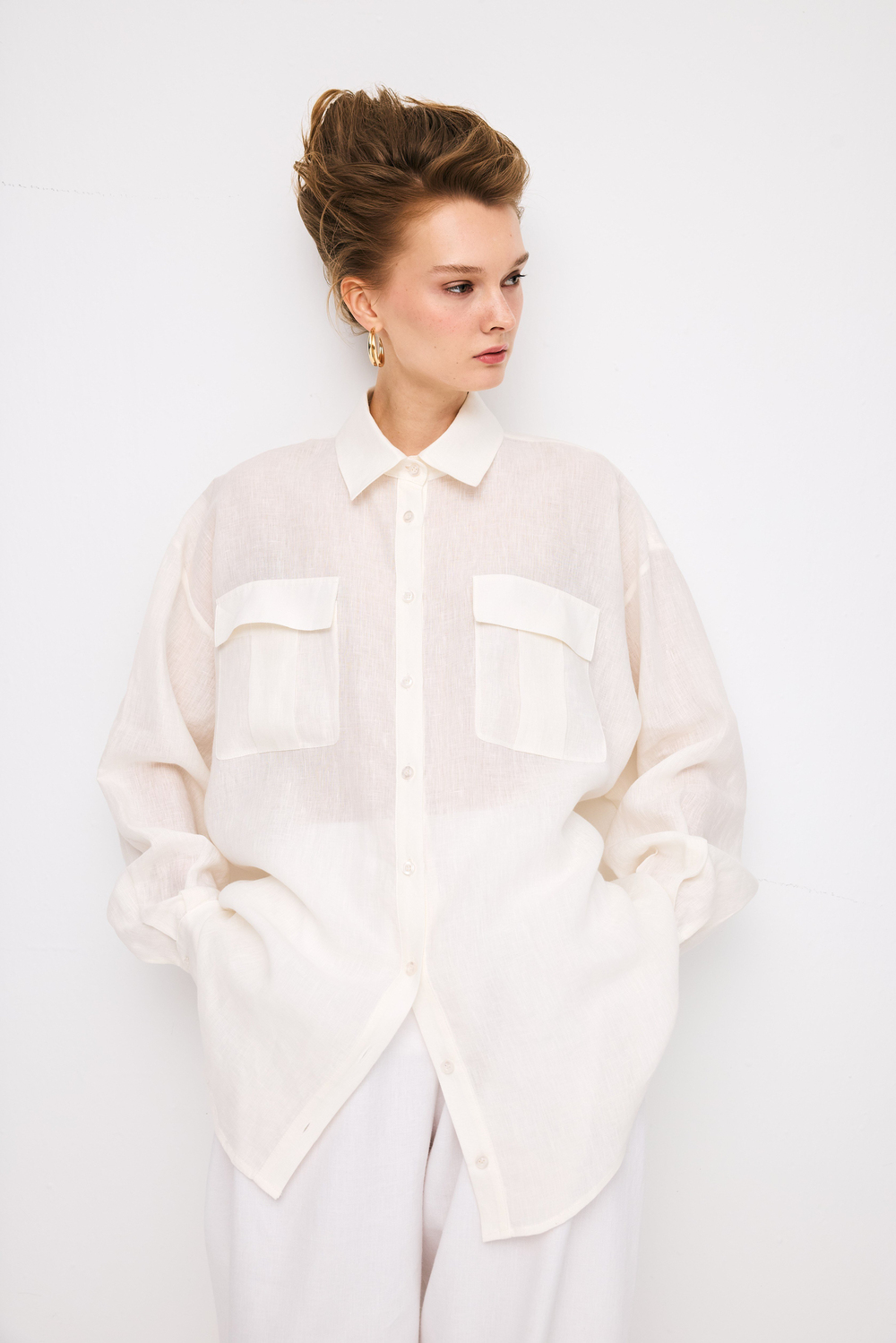 White Double Pocket Shirt