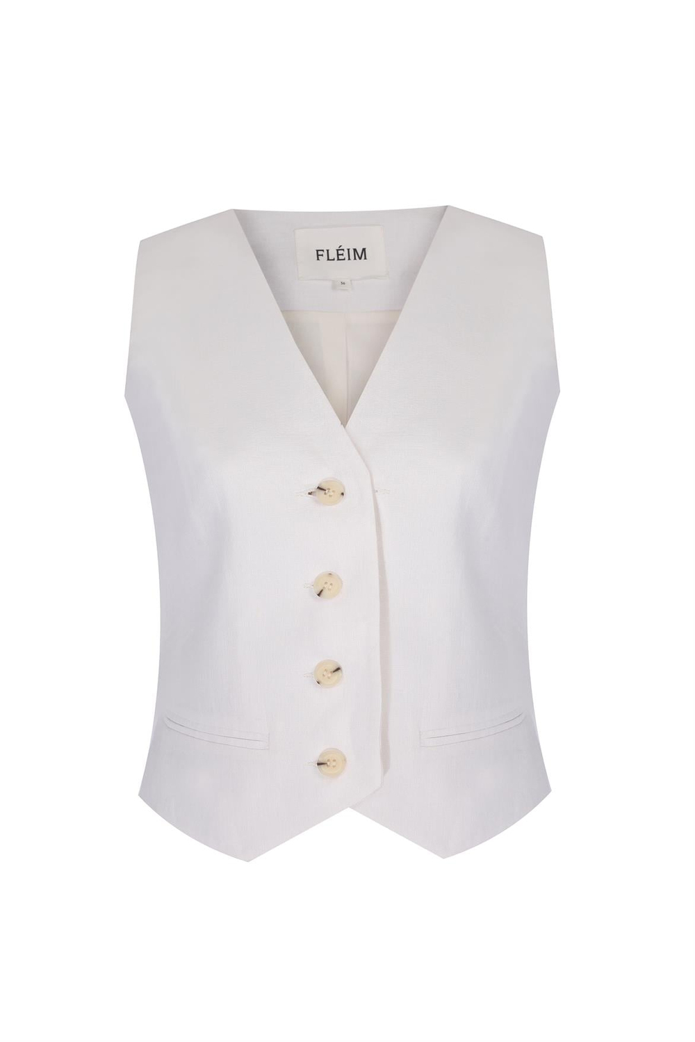 White Linen Vest