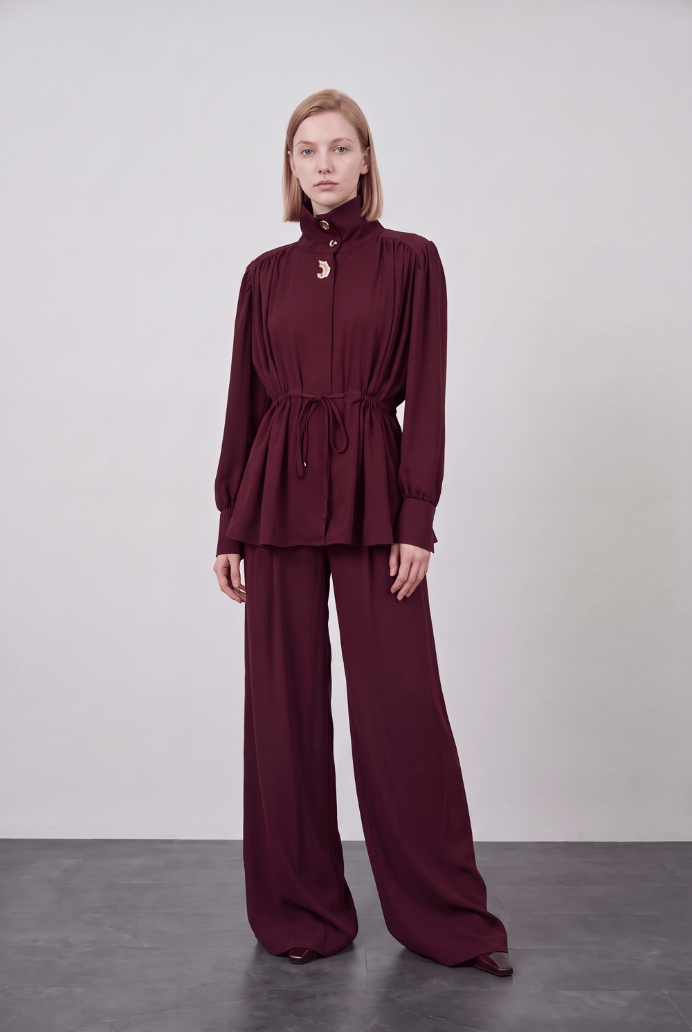 Adore Broşlu Pantolonlu Takım Mürdüm