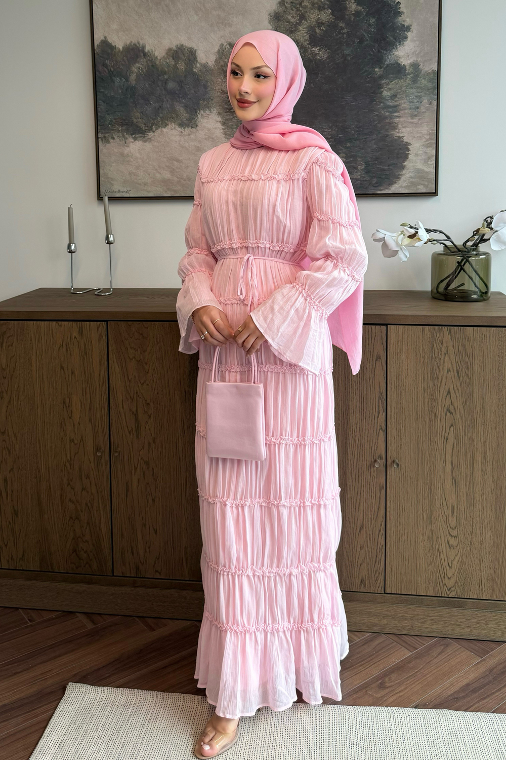 Leras Vual Elbise Soft Pembe