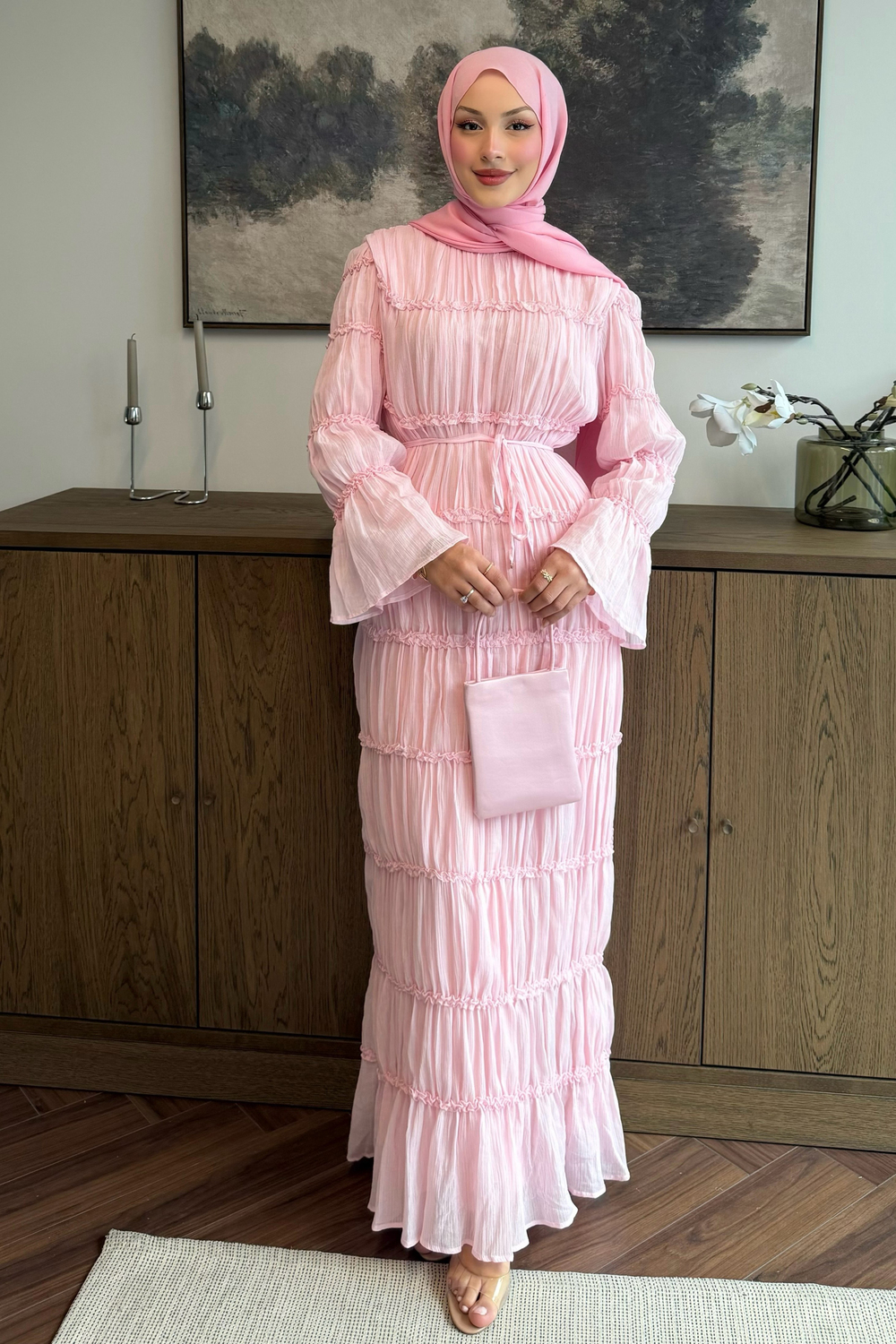 Leras Vual Elbise Soft Pembe
