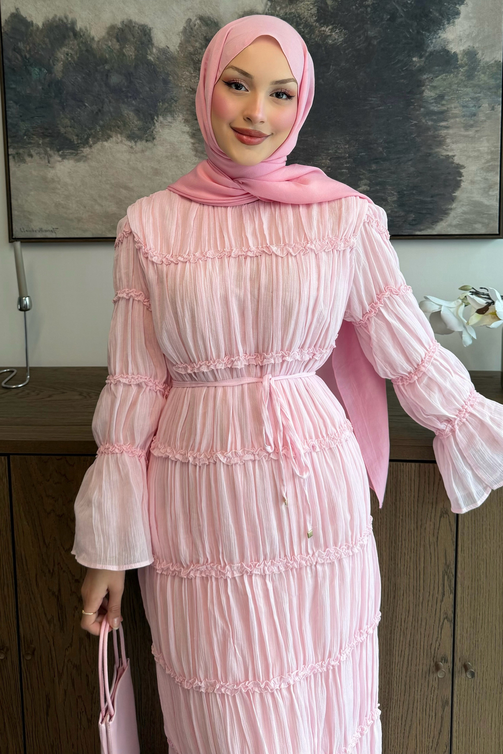Leras Vual Elbise Soft Pembe