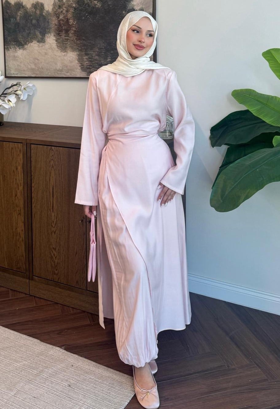 Lina Rahat Kesim Pantolonlu Takım Soft Pembe