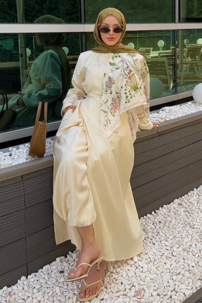 Lina Rahat Kesim Pantolonlu Takım Soft Sarı
