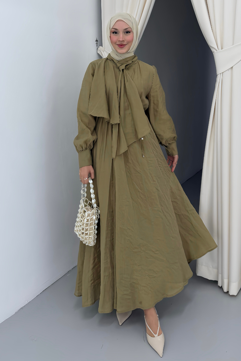 Lumira Tensel Elbise Olive