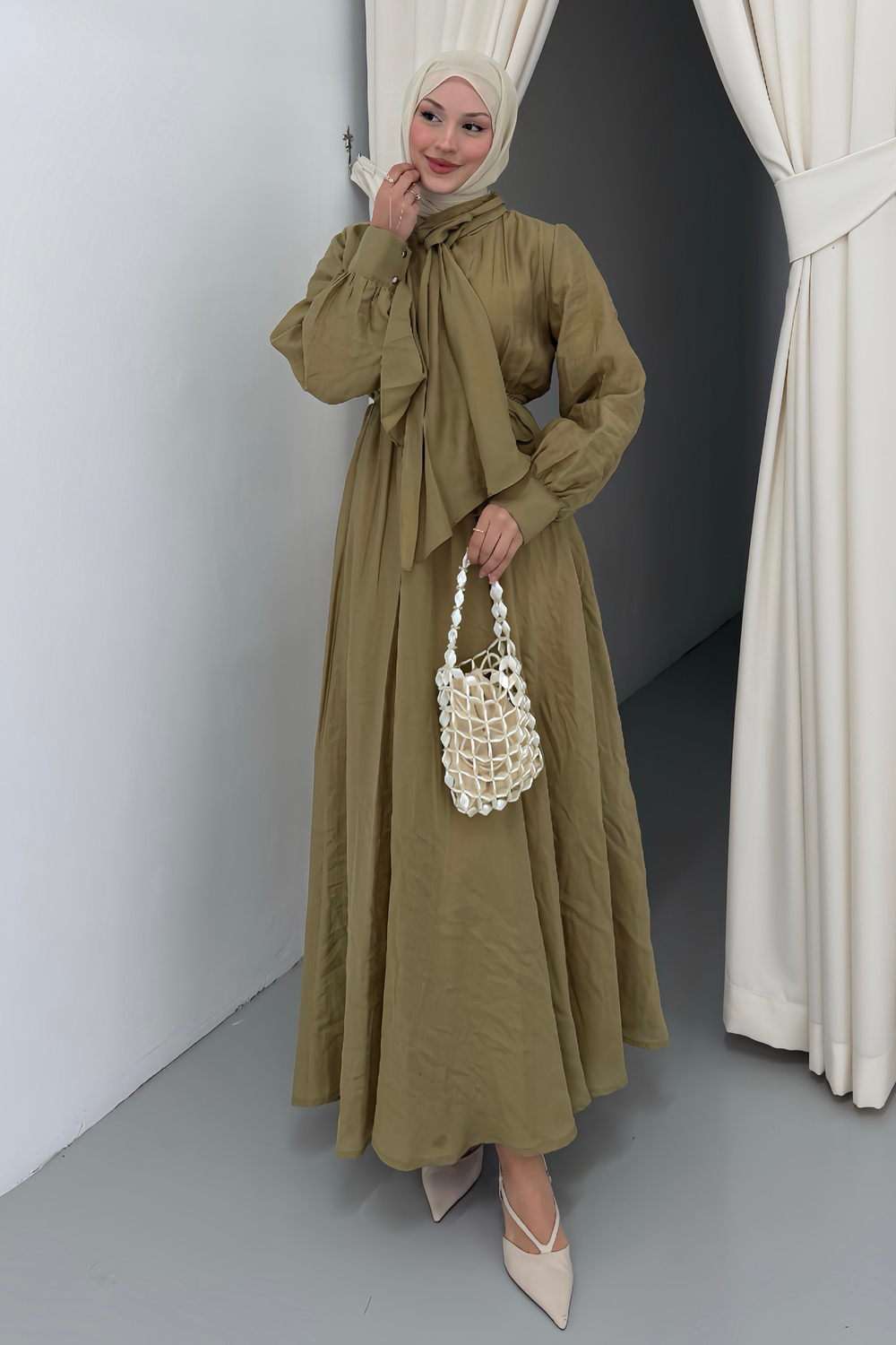 Lumira Tensel Elbise Olive