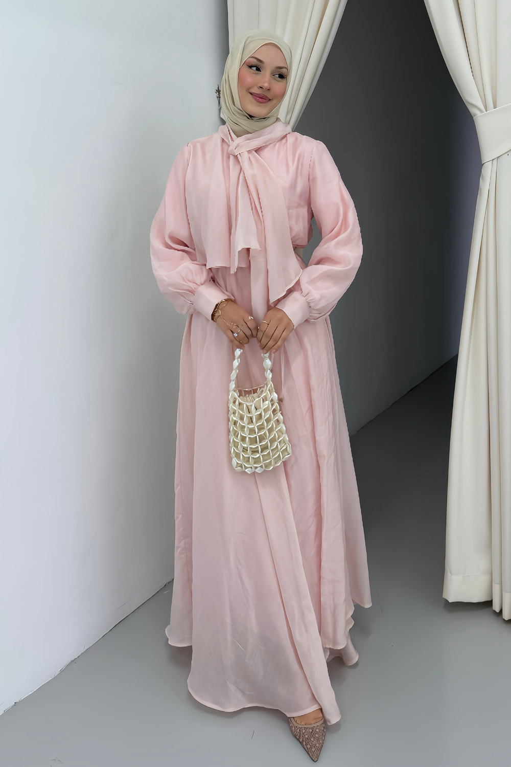 Lumira Tensel Elbise Toz Pembe