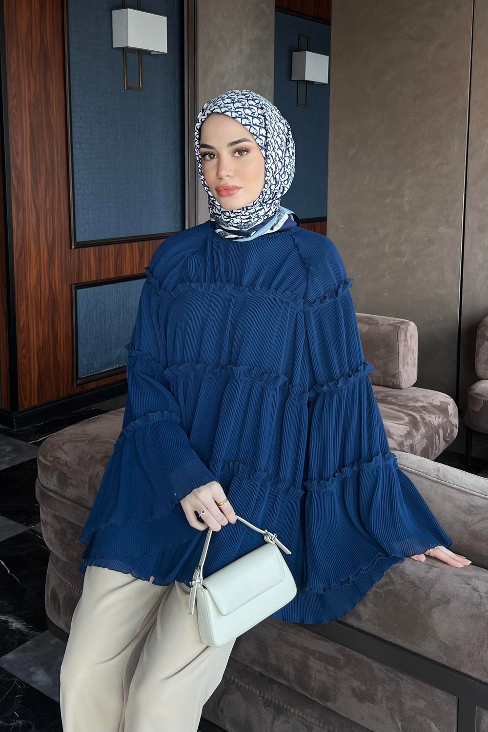 Naarin Bluz Lacivert