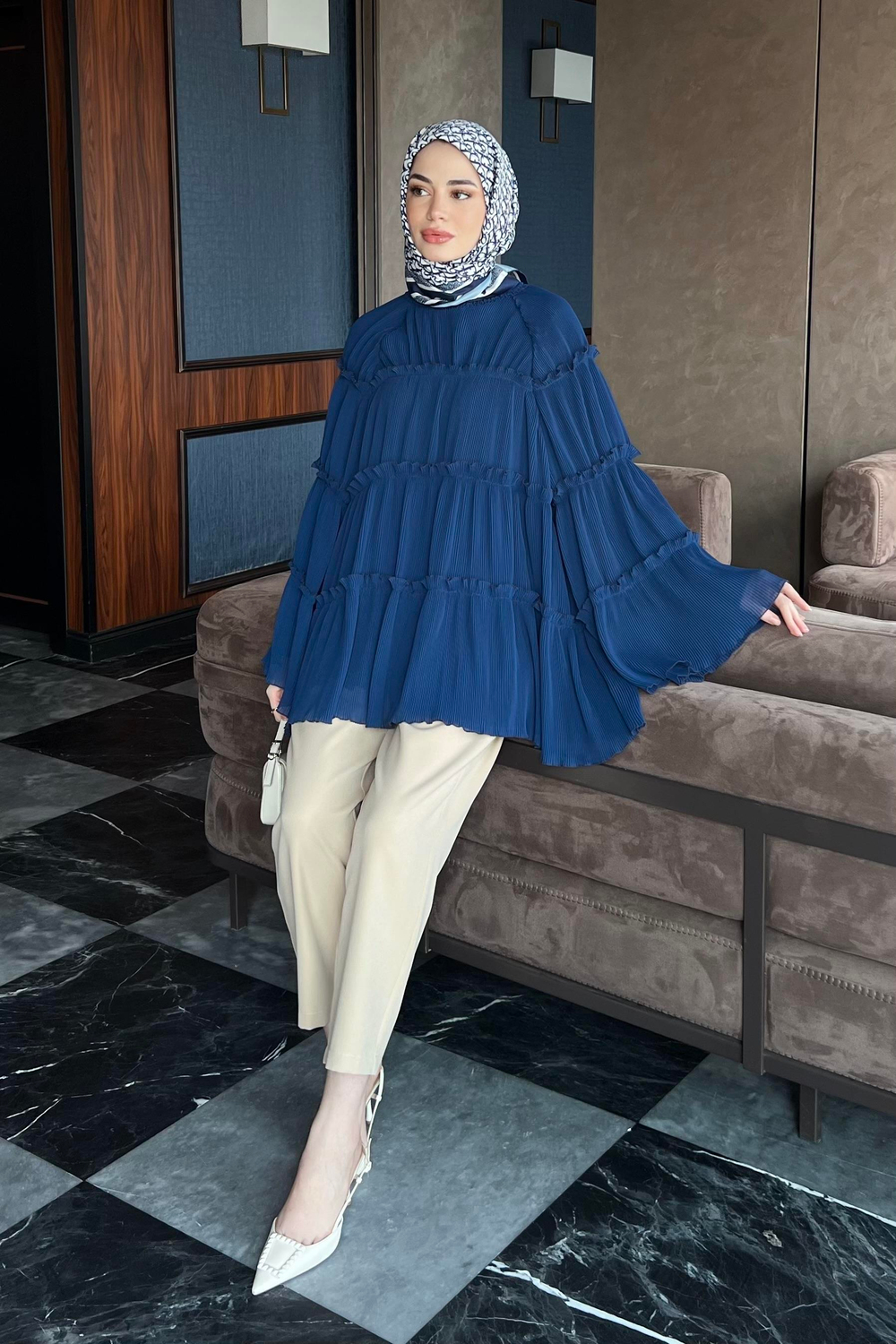 Naarin Bluz Lacivert