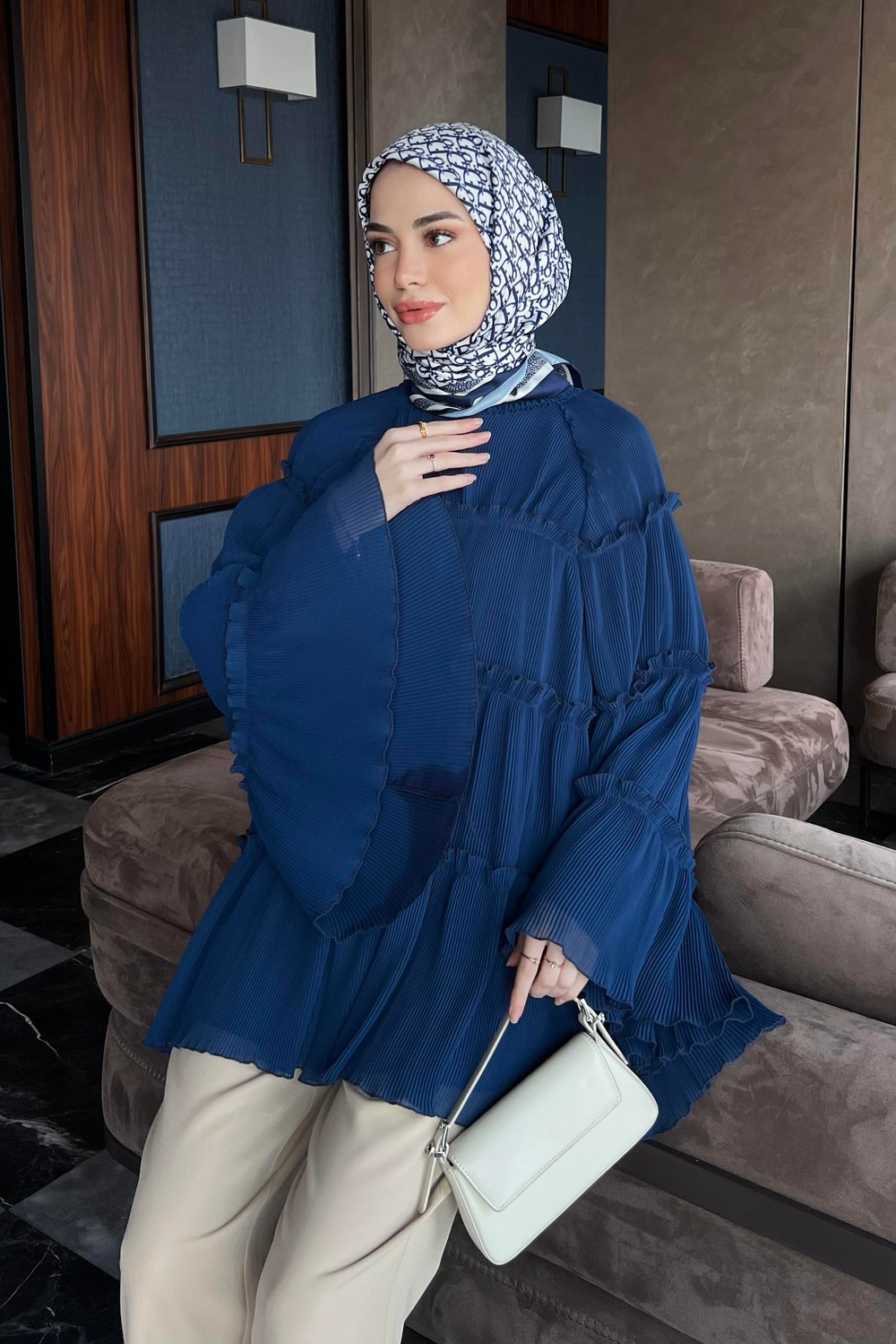 Naarin Bluz Lacivert
