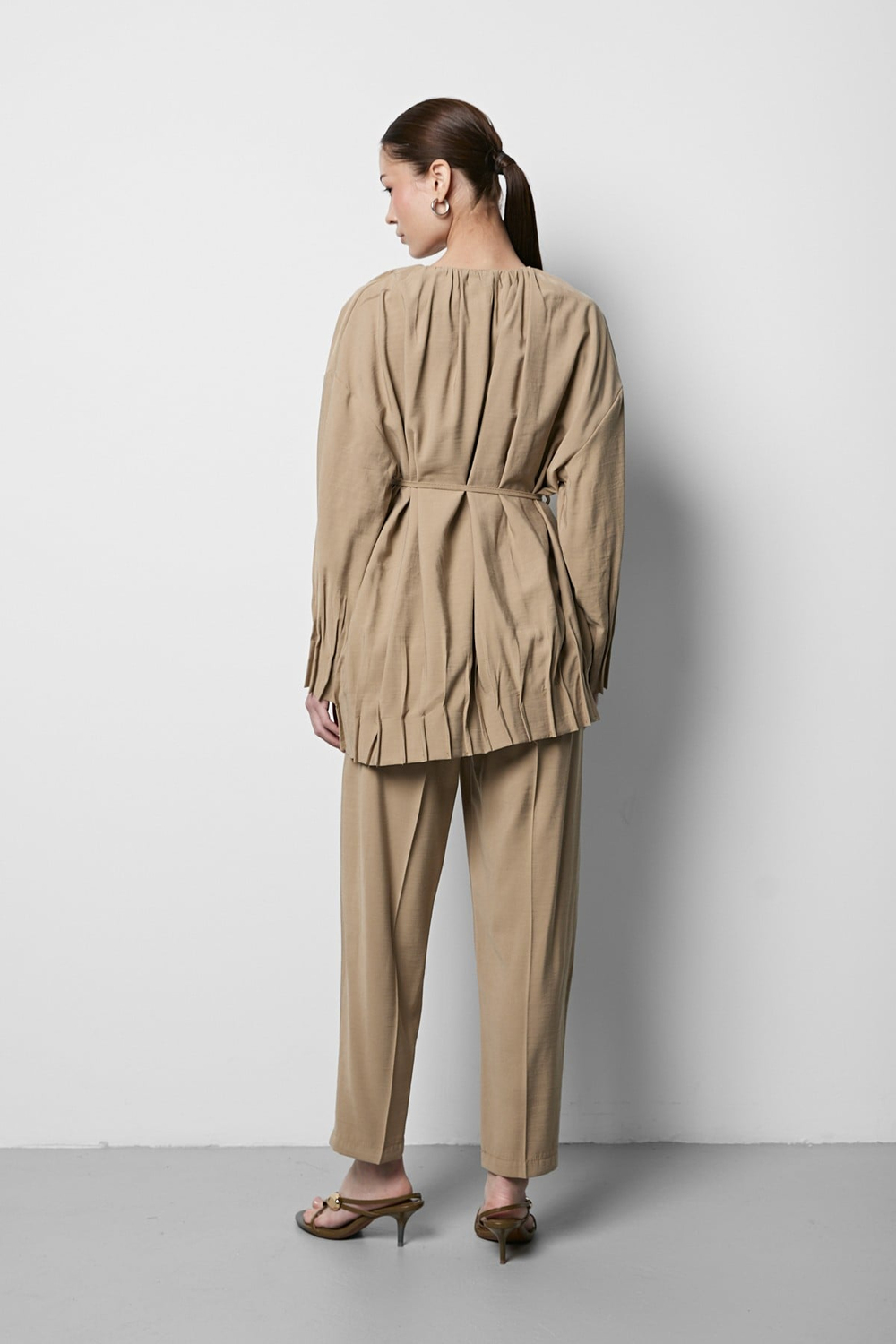Oversize Modal Takım Bej