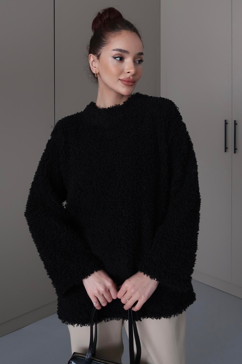 Peluş Kazak Siyah