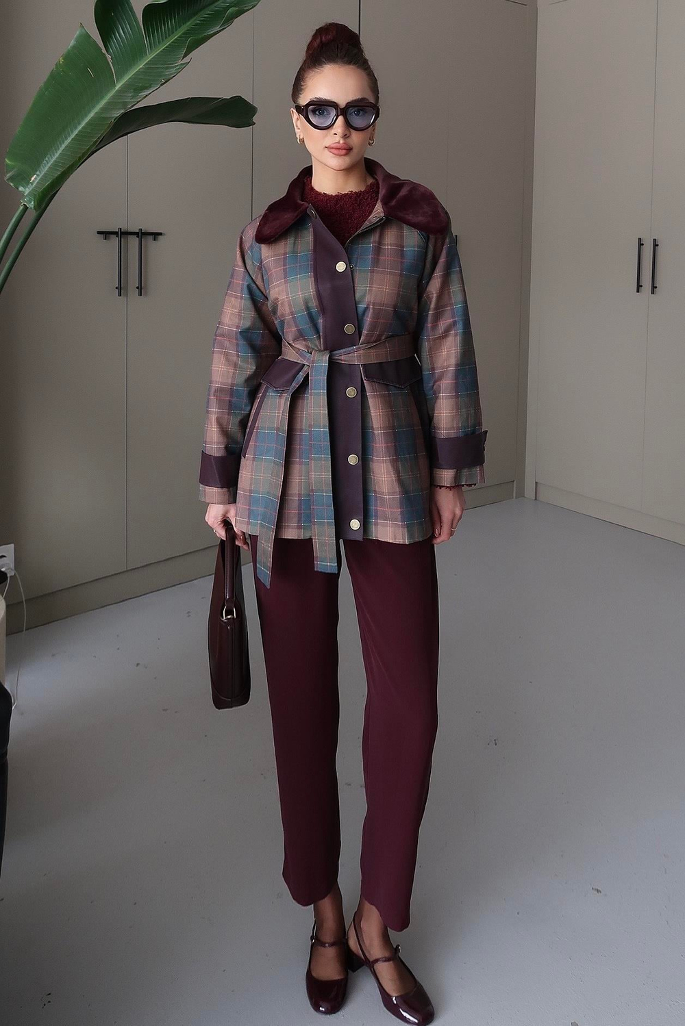 Retro Trenç Bordo