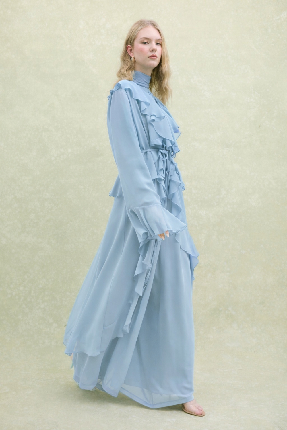 Şakayık Şifon Takım Ice Blue