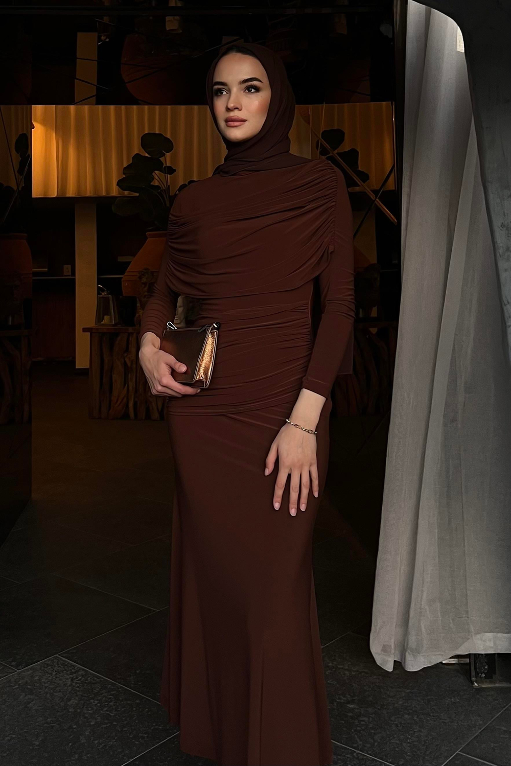 Serenad Elbise Kahverengi