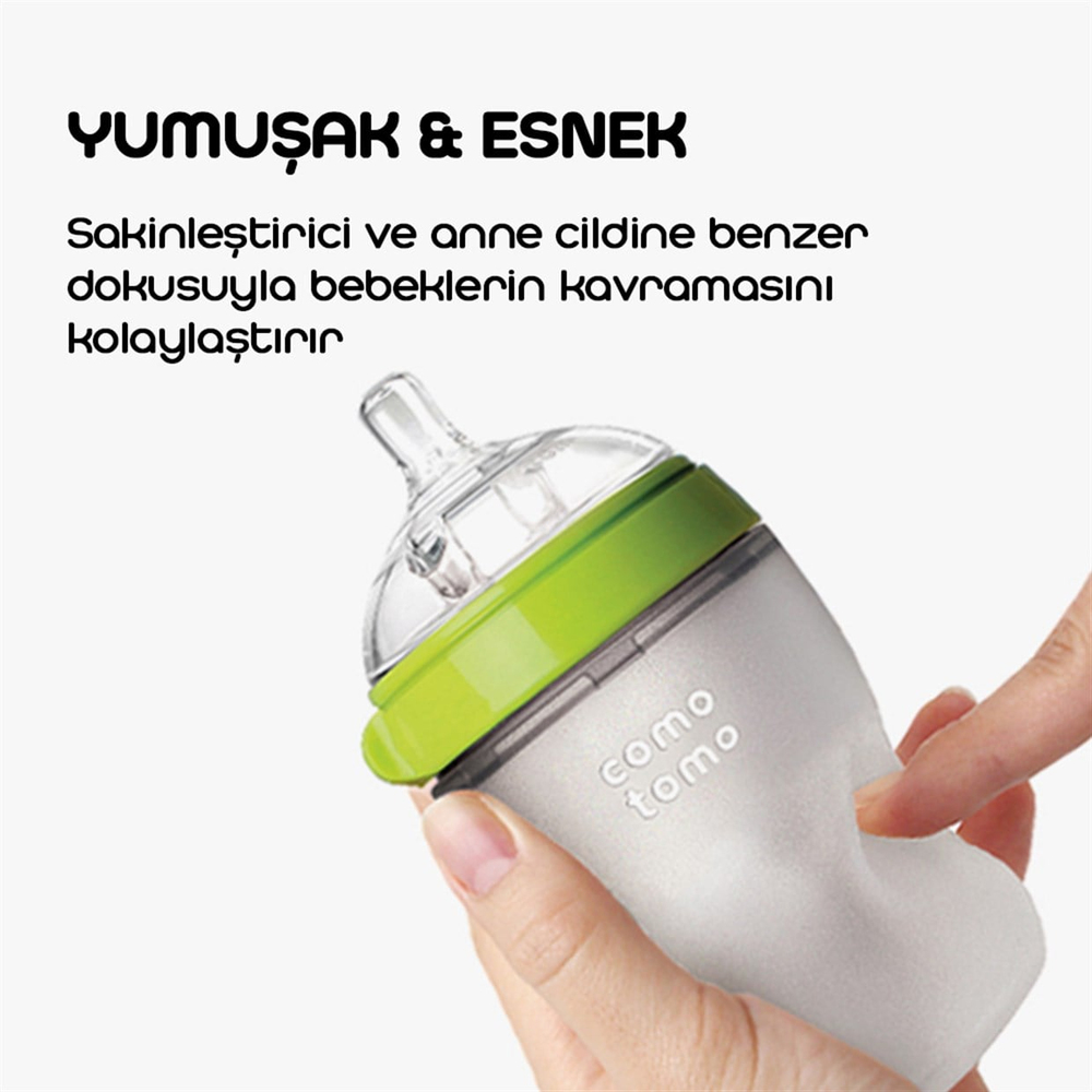 Comotomo Biberon 150 ml Yeşil