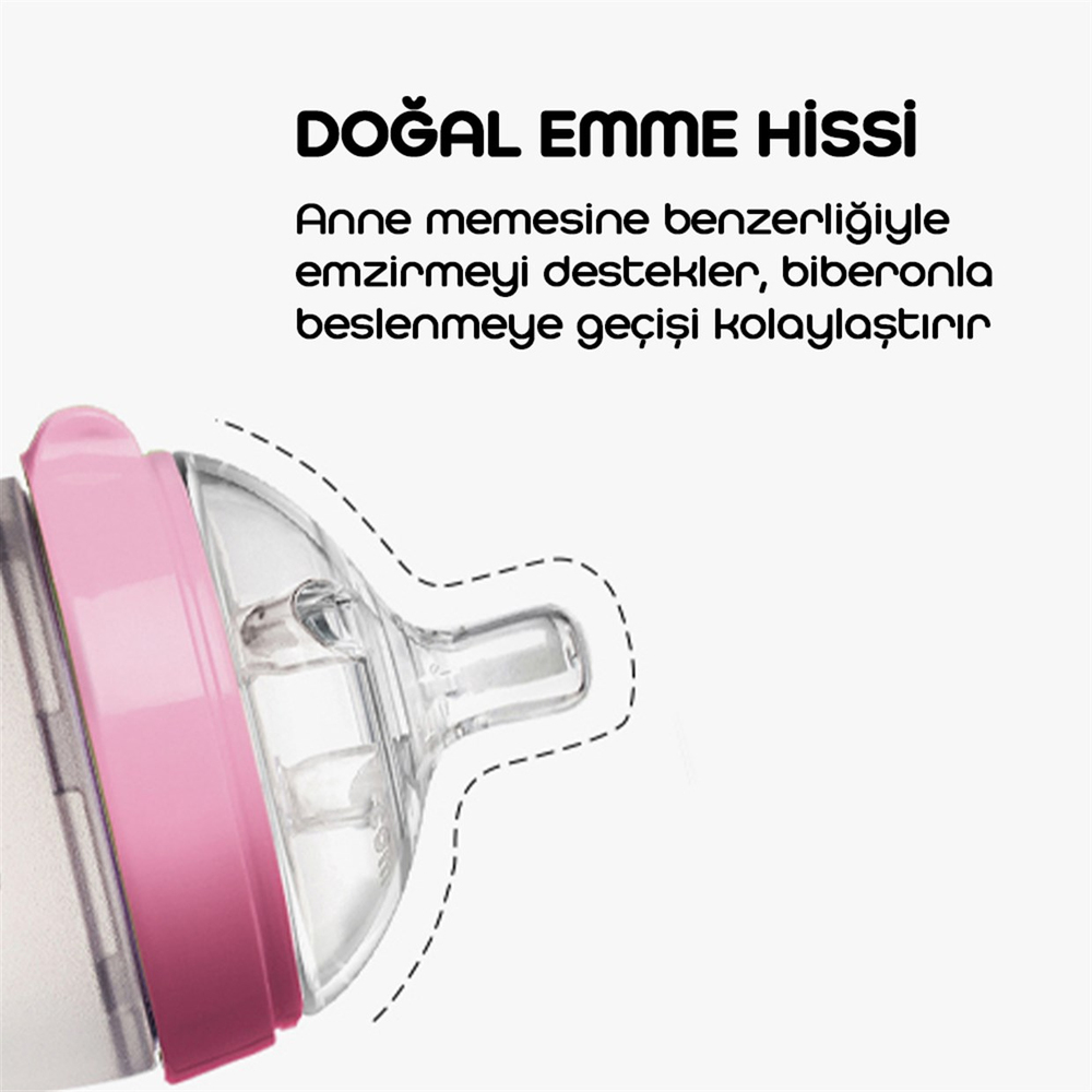Comotomo Biberon 250 ml Pembe