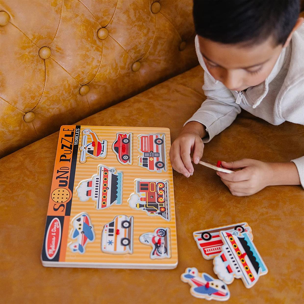 Melissa & Doug Ahşap Sesli Yapboz Araçlar