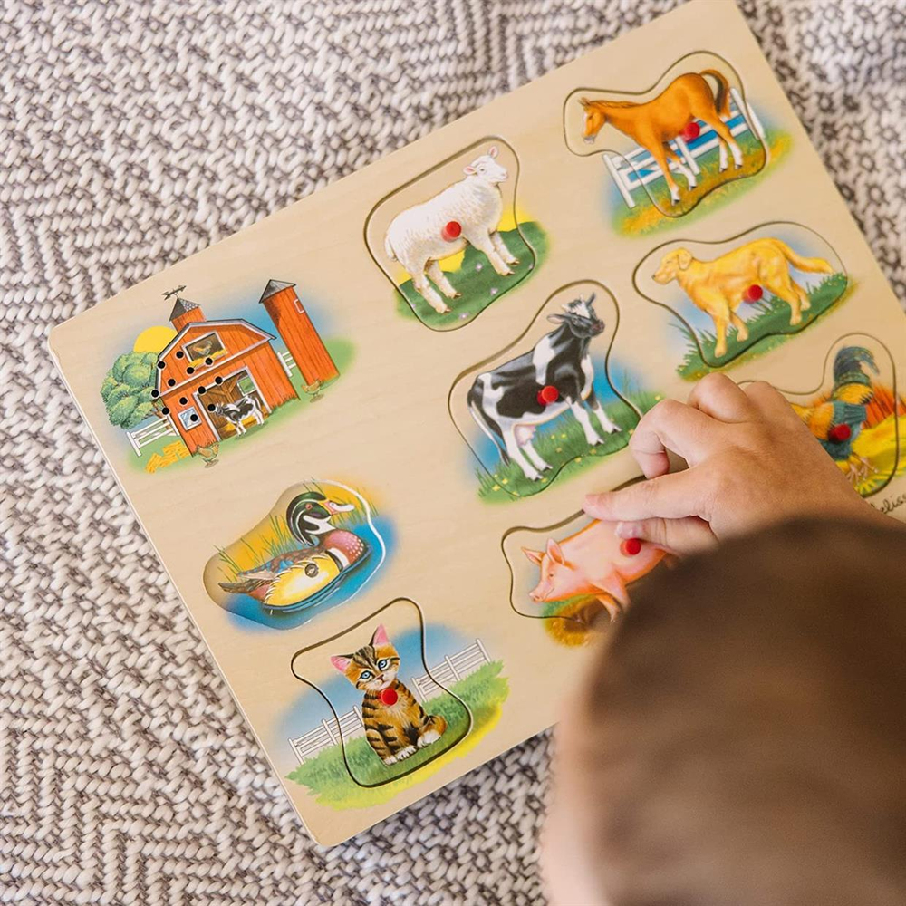 Melissa & Doug Ahşap Sesli Yapboz Çiftlik Hayvanları Ahşap