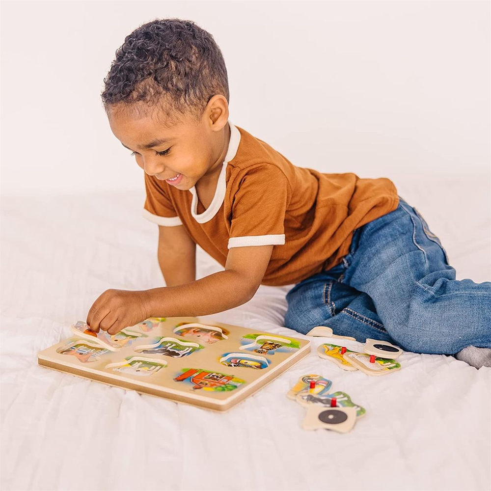 Melissa & Doug Ahşap Sesli Yapboz Çiftlik Hayvanları Ahşap