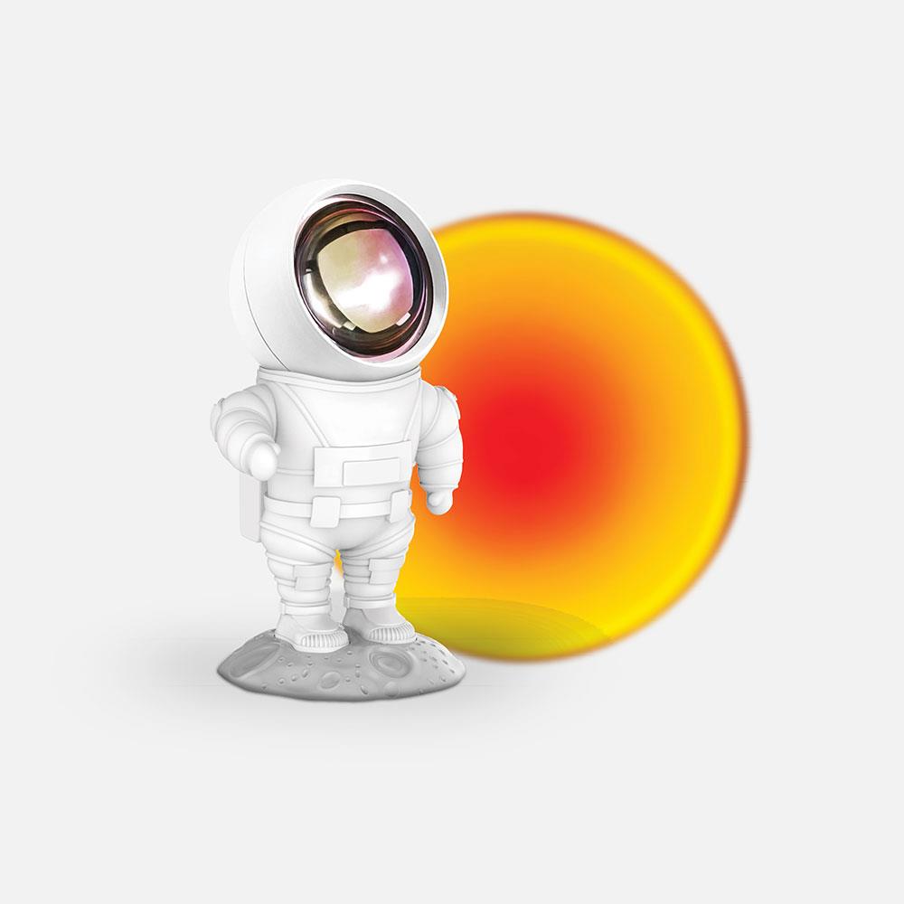 Mob Astronot Projeksiyon Gece Lambası Turuncu