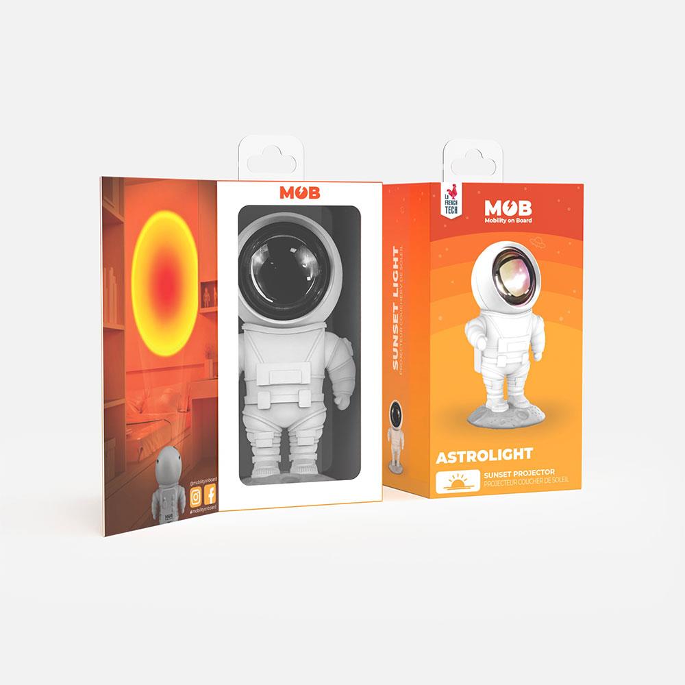 Mob Astronot Projeksiyon Gece Lambası Turuncu