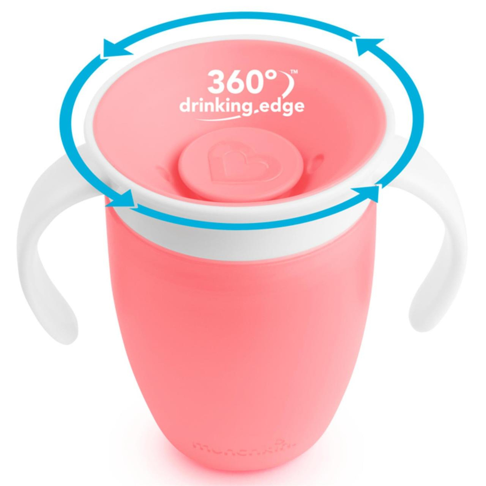 Munchkin Mucize 360° Alıştırma Bardağı 6 Ay + 207 ml Pembe