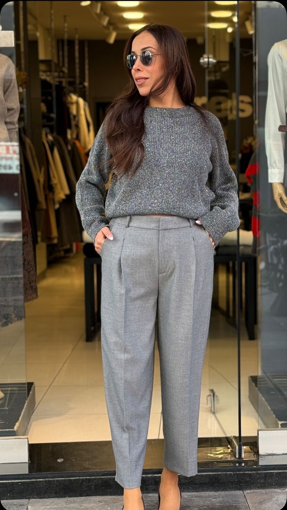 Kadın Havuç Paça Beli Kemerli Pantolon 
