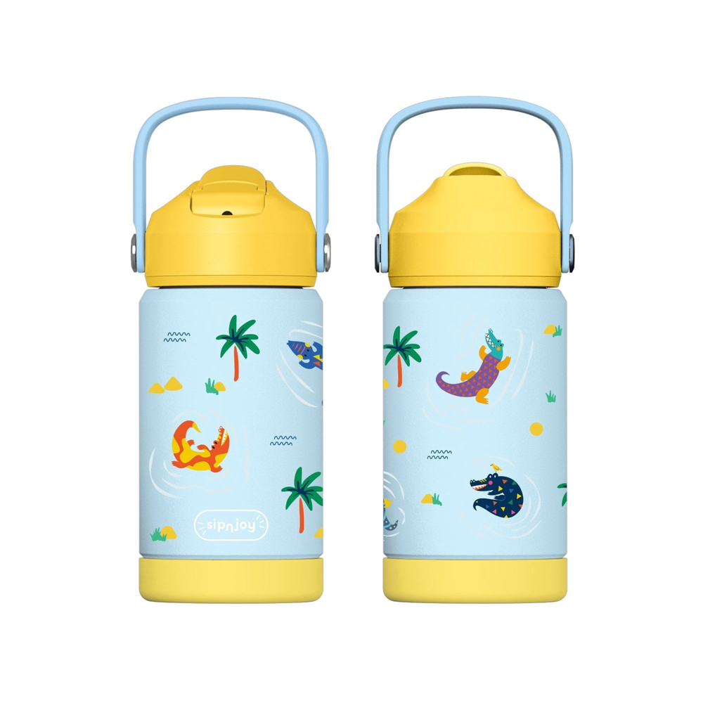 SipnJoy - FlipSip Çocuk Su Termosu | 360 ml - Snappy Croc