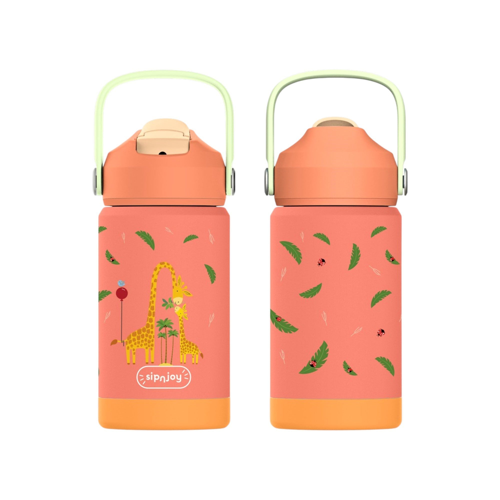 SipnJoy - FlipSip Çocuk Su Termosu | 360 ml - Giggle Giraffe