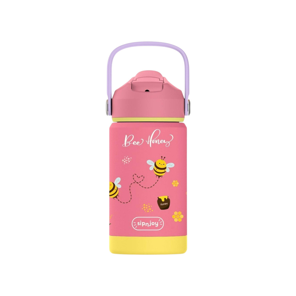 SipnJoy - FlipSip Çocuk Su Termosu | 360 ml - Bee Honey