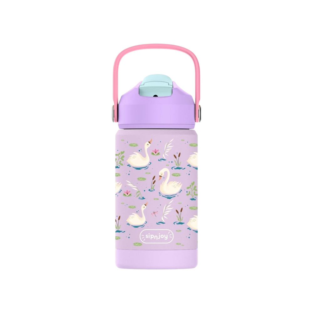 SipnJoy - FlipSip Çocuk Su Termosu | 360 ml - Swan Harmony
