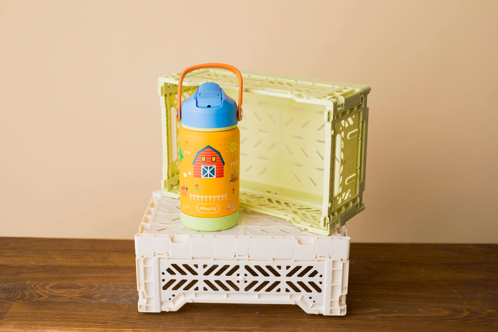 SipnJoy - FlipSip Çocuk Su Termosu | 360 ml - Farmyard Fun