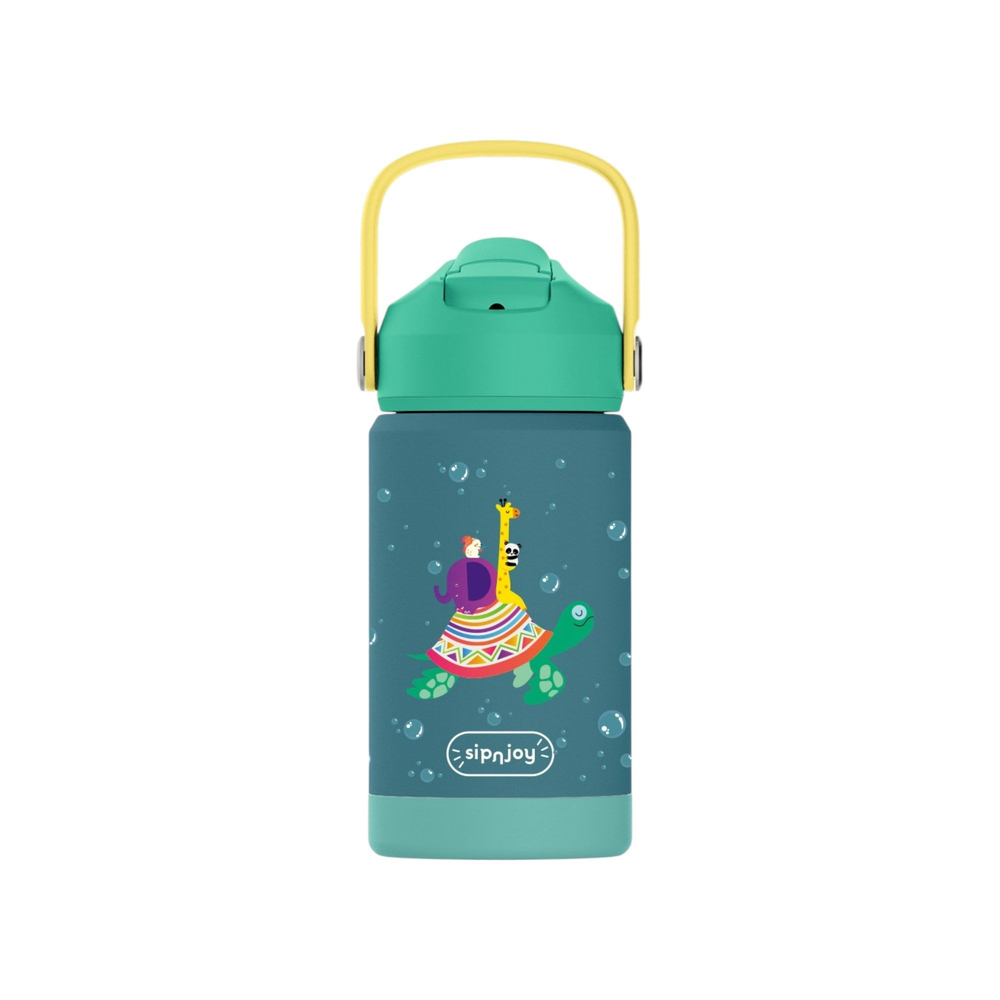 SipnJoy - FlipSip Çocuk Su Termosu | 360 ml - Turtle Voyage