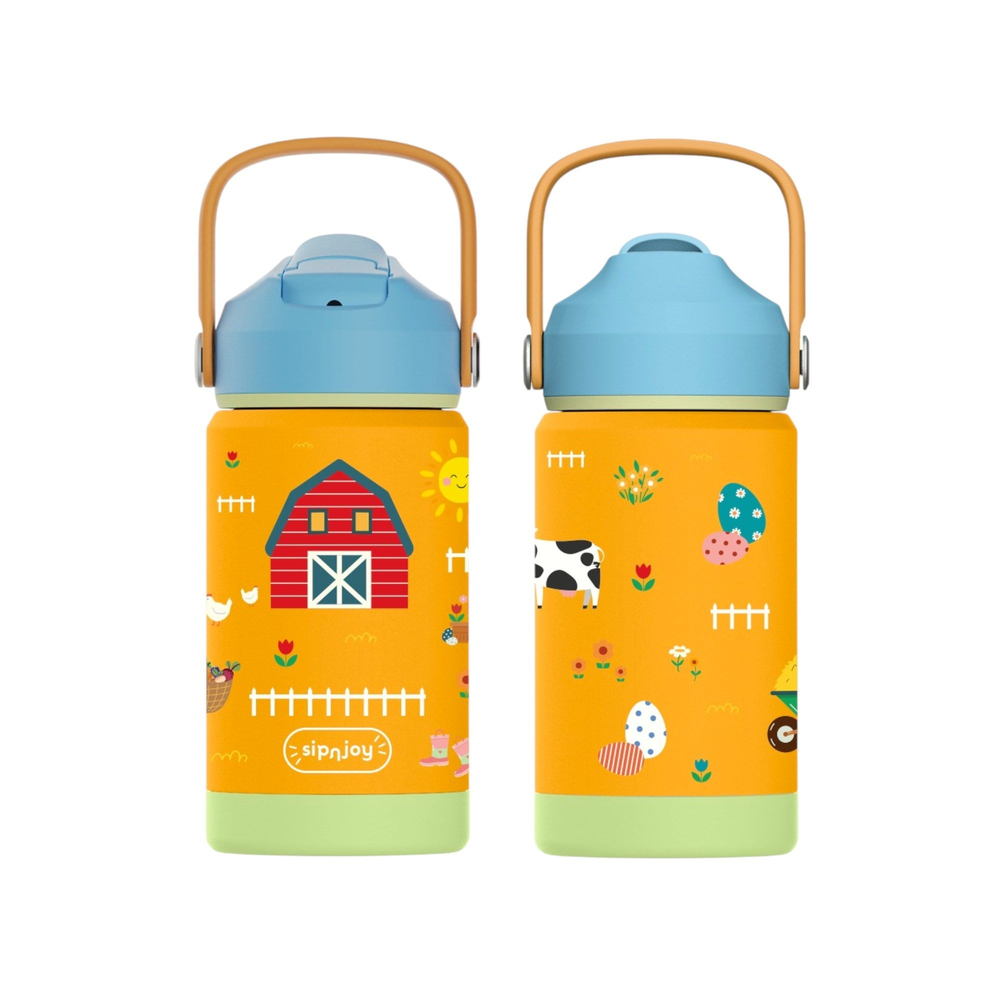 SipnJoy - FlipSip Çocuk Su Termosu | 360 ml - Farmyard Fun