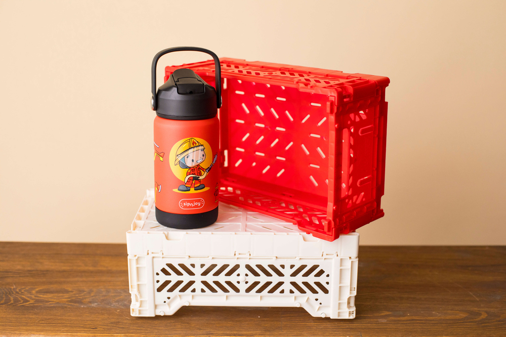 SipnJoy - FlipSip Çocuk Su Termosu | 360 ml - Firefighter Buddy