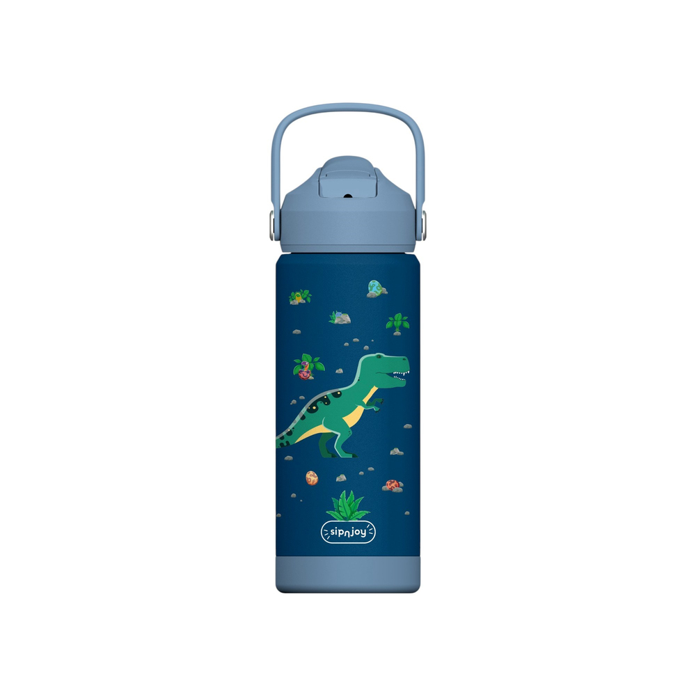 SipnJoy - FlipSip Çocuk Su Termosu | 550 ml -  Dino Roar