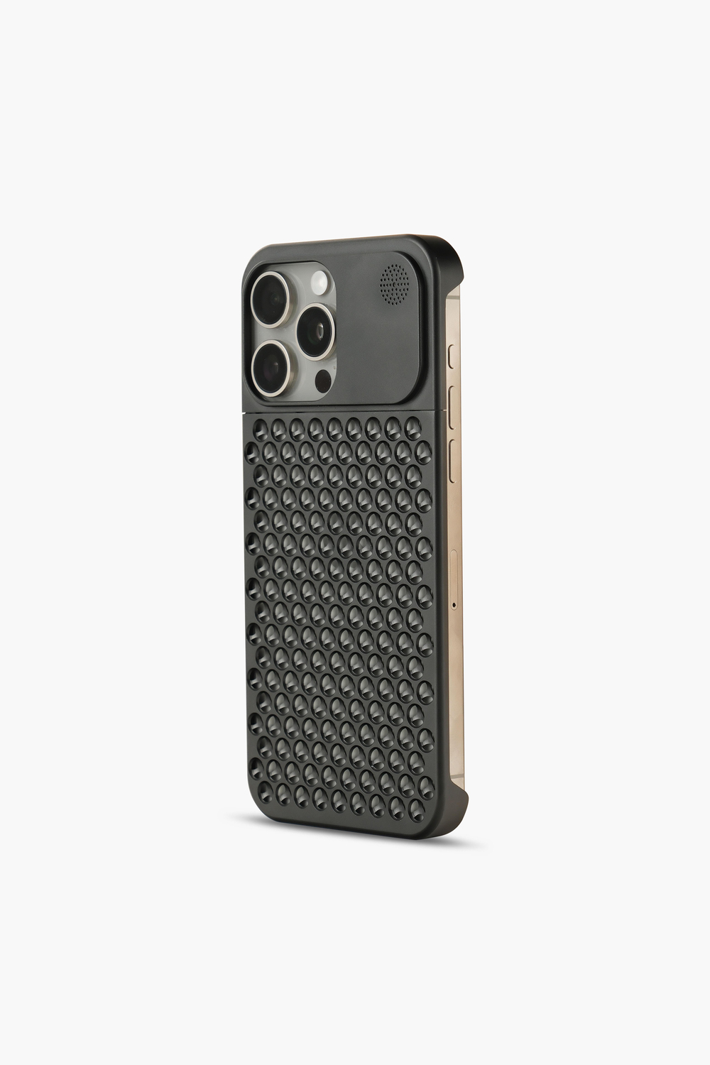 The Bulwark 14 Pro Max SİYAH Alüminyum Alaşımlı,Kokulu Metal Kızaklı Telefon Kılıfı