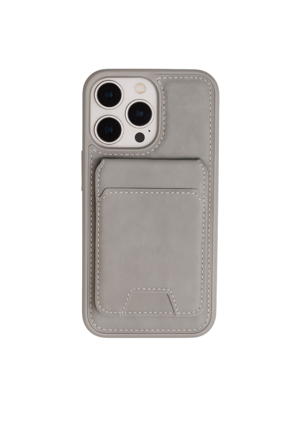 Cover IPHONE 15 PRO MAX GRİ STANDLI MAGSAFE KILIF + KARTLIK