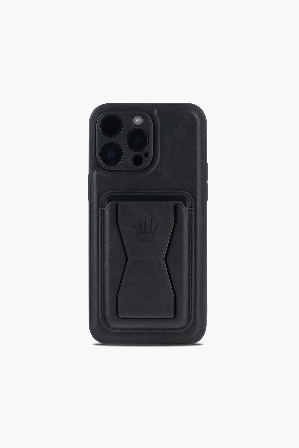 IPHONE 15 PRO MAX SİYAH STANDLI Manyetik KILIF + KARTLIK